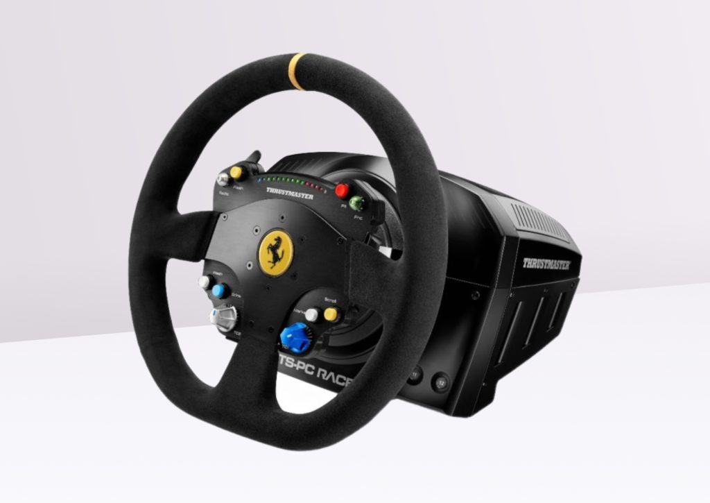 Test and review of the Thrustmaster TS PC Racer Ferrari 488 challenge edition steering wheel